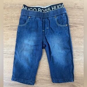 Hugo Boss Kids Dark Blue Logo Waistband Jeans